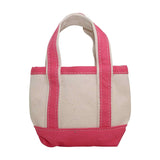 Mini coral canvas boat n tote with coral handles