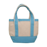 Mini turquoise canvas boat n tote with turquoise handles
