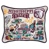 Mississippi State University embroidered pillow