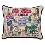 University of Mississippi (Ole Miss) embroidered pillow