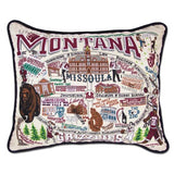 University of Montana embroidered pillow