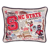 North Carolina State University embroidered pillow
