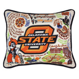 Oklahoma State University embroidered pillow