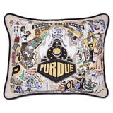Purdue University embroidered pillow
