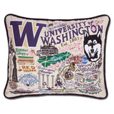 University of Washington embroidered pillow