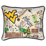 West Virginia University embroidered pillow